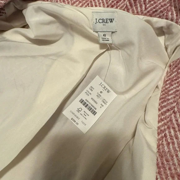 J. Crew Pink Herringbone Wool Blend Pea Coat - Picture 8 of 10